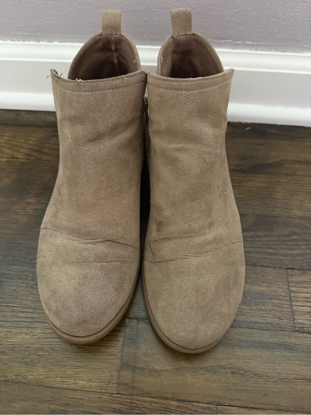 Suede Ankle Boots in Taupe